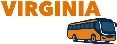 A white version of the Virginia Construction Shuttles logo